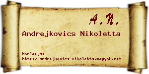 Andrejkovics Nikoletta névjegykártya